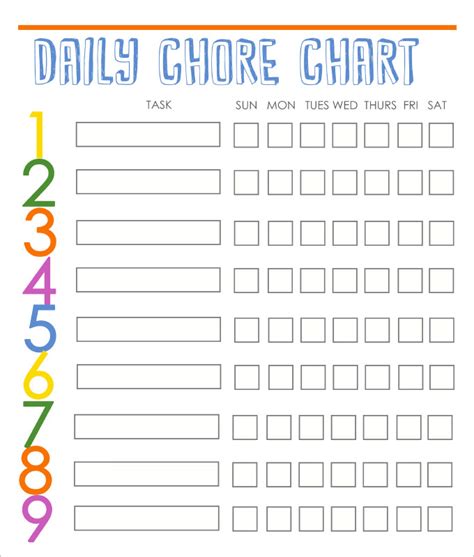 Free Printable Chore Chart Templates | Farrah Printable