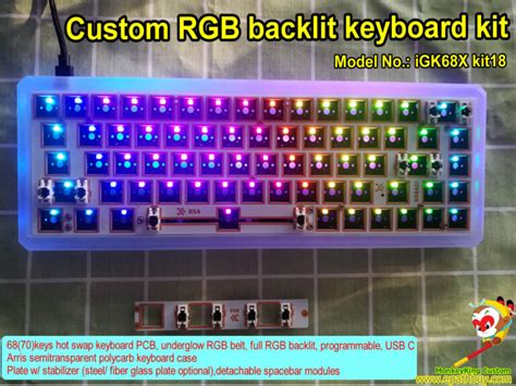 Custom RGB backlit keyboard kit, best 60% rgb mechanical keyboard kit