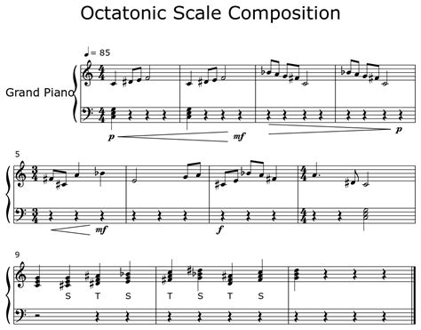 Octatonic Scale Composition - Sheet music for Piano