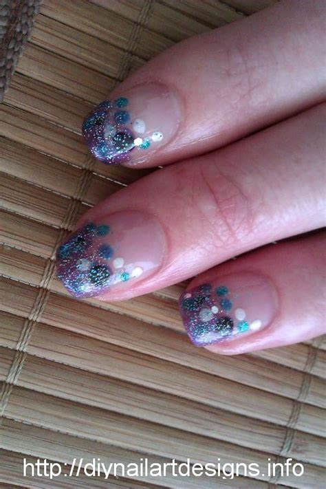 Blue and purple polka dot French manicure nail art | Flickr