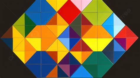 Painting With Colored Geometric Shapes Background, Pictures Of ...