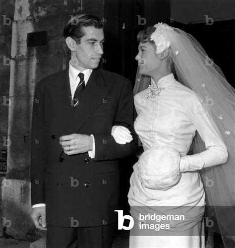 Wedding of Roger Vadim (Plemianikov) and Brigitte Bardot in Paris, December 20, 1952 (b/w photo)