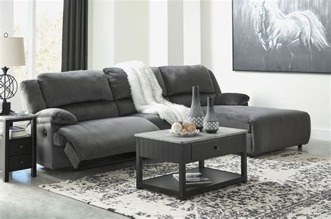 Clonmel Charcoal RAF Small Power Reclining Sectional from Ashley | Coleman Furniture