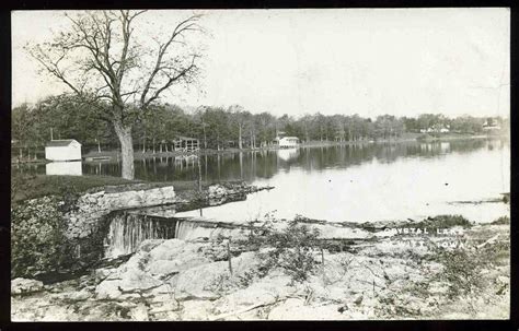 1910 Boat House along Shore Crystal Lake falls De Witt Iowa Dewitt RPPC ...