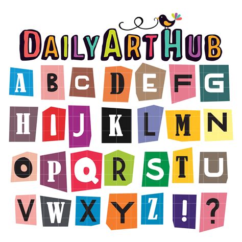 Alphabet Stickers of Magazines Clip Art Set – Daily Art Hub // Graphics ...