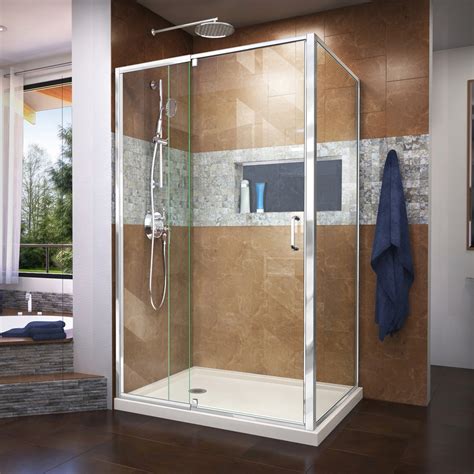 DreamLine Flex Floor Rectangle 2-piece Corner Shower Kit (Actual: 74.75 ...