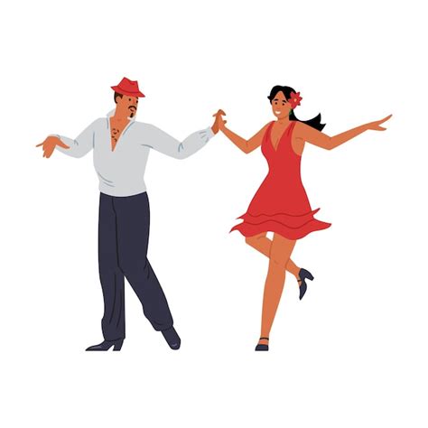 Premium Vector | People dancing salsa or bachata dance flat vector ...