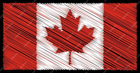 Premium Vector | Canada flag with sketch scribble effect