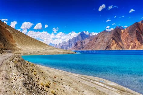 Mountains,Pangong Tso (Lake),Leh,Ladakh,Jammu And Kashmir,India Stock Image - Image: 56561969