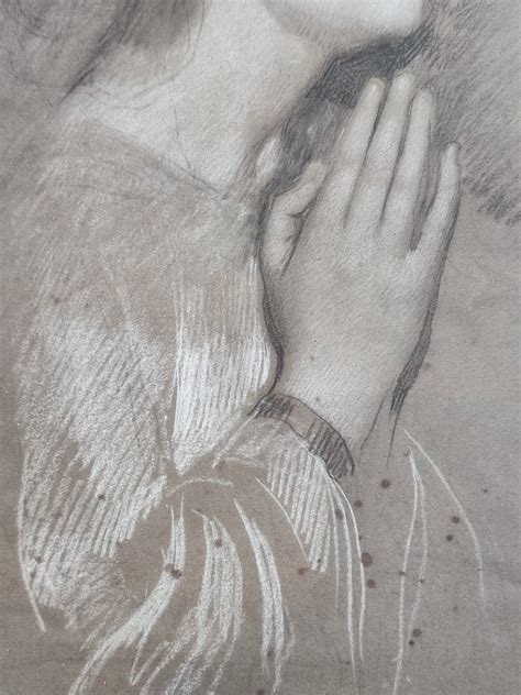 Proantic: Woman Praying. Drawing. Circa 1860