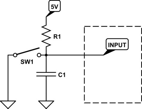 debounce - capacitor short circuit - Electrical Engineering Stack Exchange