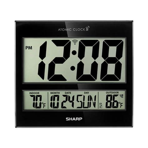 Sharp Digital Atomic Clock, Black - Walmart.com - Walmart.com