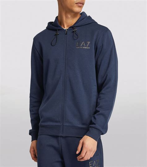 Mens Ea7 Emporio Armani navy Ea7 Logo Hoodie | Harrods UK