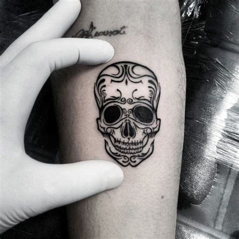 Inner Forearm Ornate Mens Small Skull Tattoo Designs | Small skull tattoo, Tattoo designs men ...