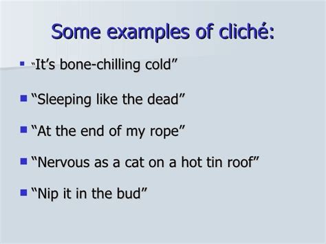 CLICHE EXAMPLES - alisen berde