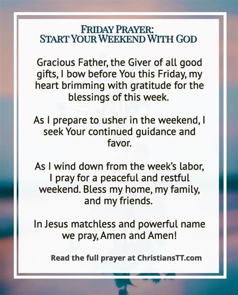 Friday Prayer: Start Your Weekend With God - ChristiansTT