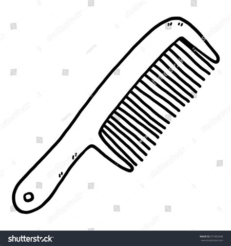 Comb Cartoon Vector Illustration Black White Stock Vector (Royalty Free ...