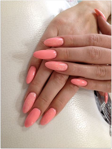 Pastel Peach ALmond Nails :) Gel Nails Diy, Shellac Nails, Makeup Nails ...