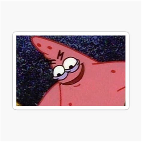 "evil patrick spongebob meme" Sticker for Sale by boiiii | Redbubble