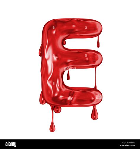 Blood font halloween horror letter E Stock Photo - Alamy