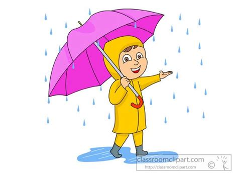 Weather Clipart: child_wearing_rain_gear_with_umbrella : Classroom ...