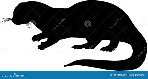 Otter Silhouette stock illustration. Illustration of mammals - 119110472