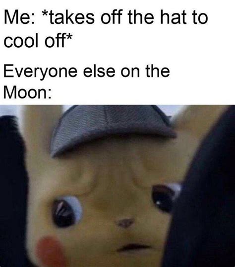 Takes off the hat to cool off | Unsettled Detective Pikachu | Know Your Meme