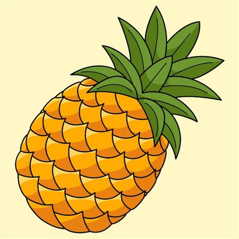 Premium Vector | Pineapple Fruit Colored Cartoon Illustration