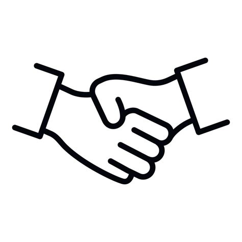 Handshake icon, outline style 15180509 Vector Art at Vecteezy