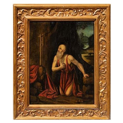 16th Century St. Jerome Painting Oil on Panel For Sale at 1stDibs