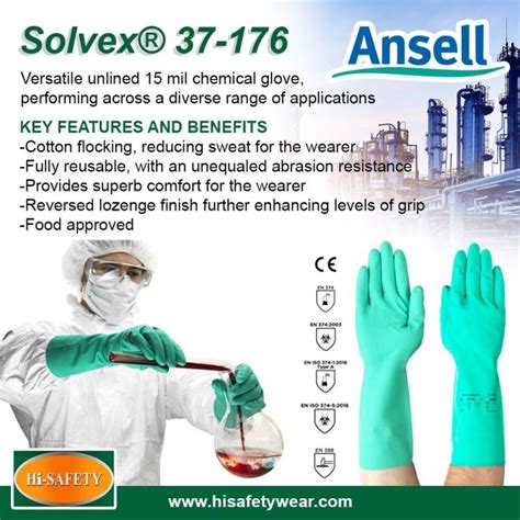 ANSELL SOLVEX 37-176 CHEMICAL RESISTANT GLOVES | Lazada PH