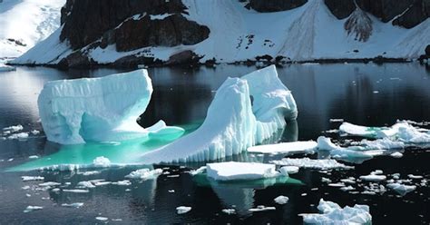 Nature of Antarctica. Icebergs from melting glacier. Climate Change and ...