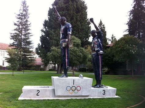 Tommie Smith & John Carlos ('68 Olympics' MOMENT) statue @ San Jose State University in Bay Area ...