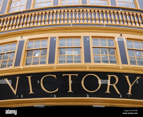 The stern of HMS Victory, Flagship of the Royal Navy Stock Photo - Alamy