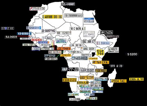 License plates of Africa map : r/MapPorn