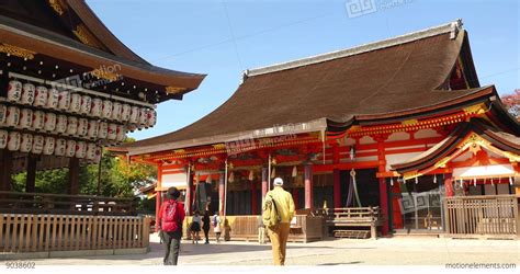 Beautiful Red Temple In Kyoto Japan Stock video footage | 9038602