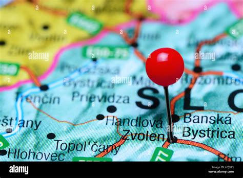 Zvolen pinned on a map of Slovakia Stock Photo - Alamy