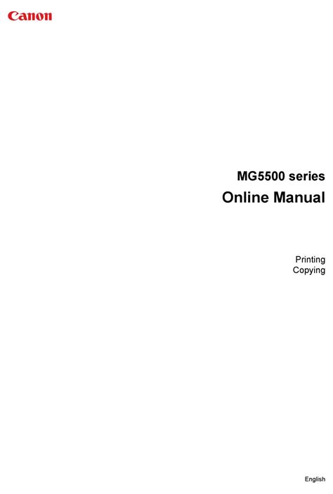 CANON PIXMA MG55500 ONLINE MANUAL Pdf Download | ManualsLib