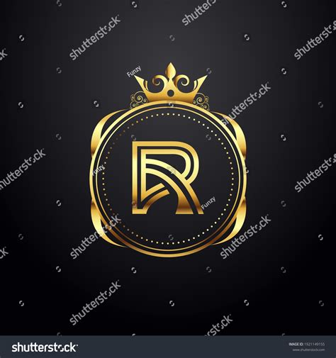 Elegant Monogram Letter R Gold Logo Stock Vector (Royalty Free ...