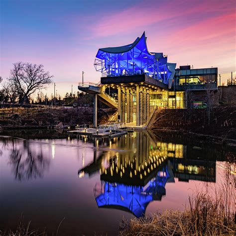 The Gathering Place Boathouse Pond 1x1 - Tulsa Oklahoma Photograph by ...