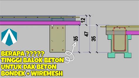 Ukuran balok beton untuk dak lantai beton menggunakan bondek dan wiremesh - YouTube