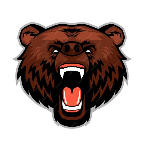 Angry Grizzly Bear Face