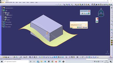 Surface-Based Feature Toolbar - Split, Thick Surface,Closed Surface,Sew Surface||CATIA V5 ...