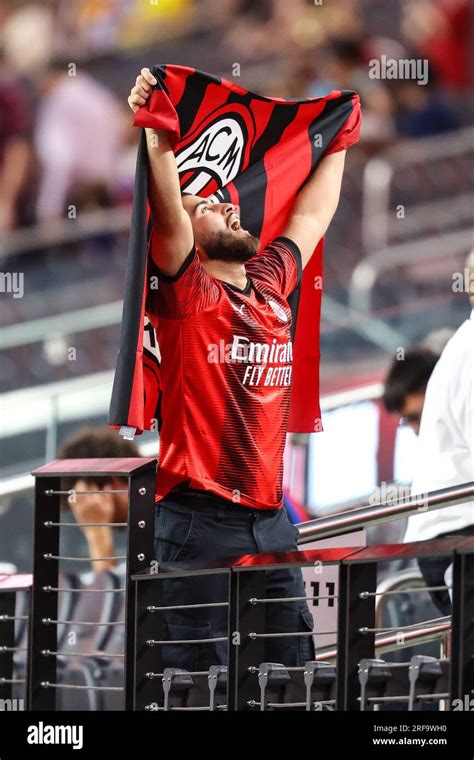 August 1, 2023: An AC Milan fan showing support for his team prior to ...