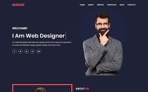 Masud Personal Portfolio HTML5 Landing Page Template