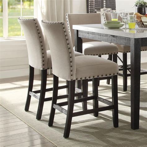 Acme Furniture Nolan 72857 Set of 2 Counter Height Chairs with Nailhead ...