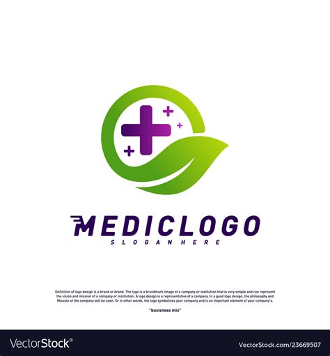 Green medical logo design concept healthcare Vector Image