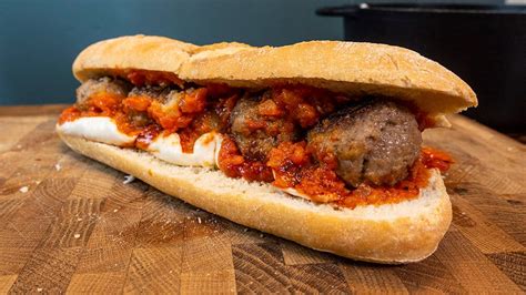 Spicy Meatball Marinara Sub with Bravado Hot Sauce - Heatsupply