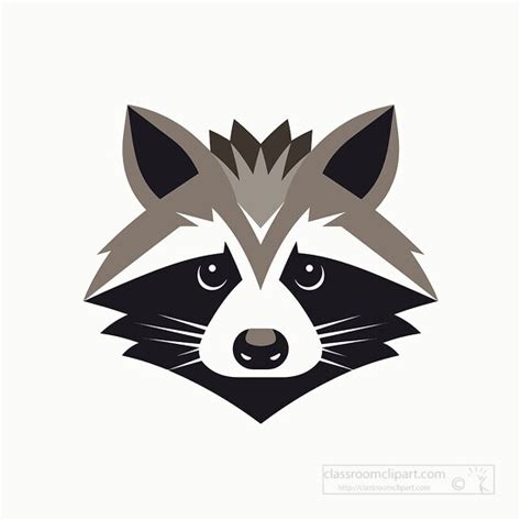 Raccoon Clipart-raccoon face flat design cartoon style clip art