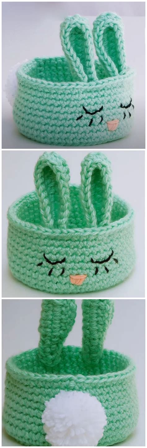 Crochet A Bunny Basket For Easter - Crochet Ideas